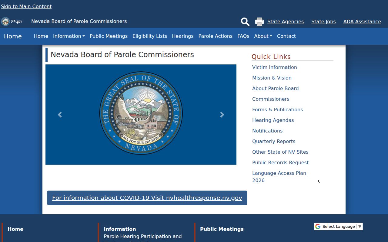 Ely criminal records source for Nevada parole board information