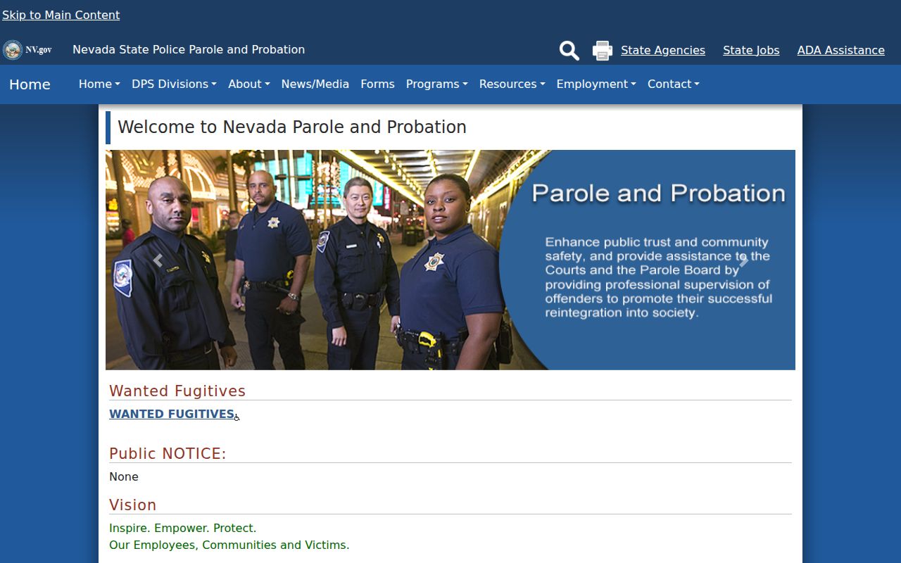 Ely criminal history source for Nevada parole and probation supervision